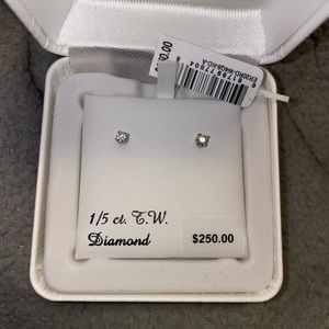 Genuine diamond stud earrings